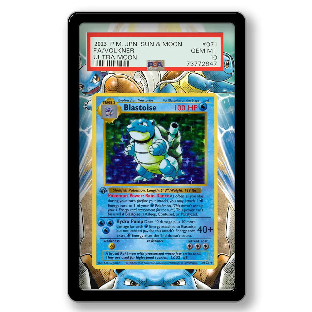 Pokémon Extended Art Card Display Case – Charizard & Venusaur PSA Acrylic Display Stand for Trading Card Collections
