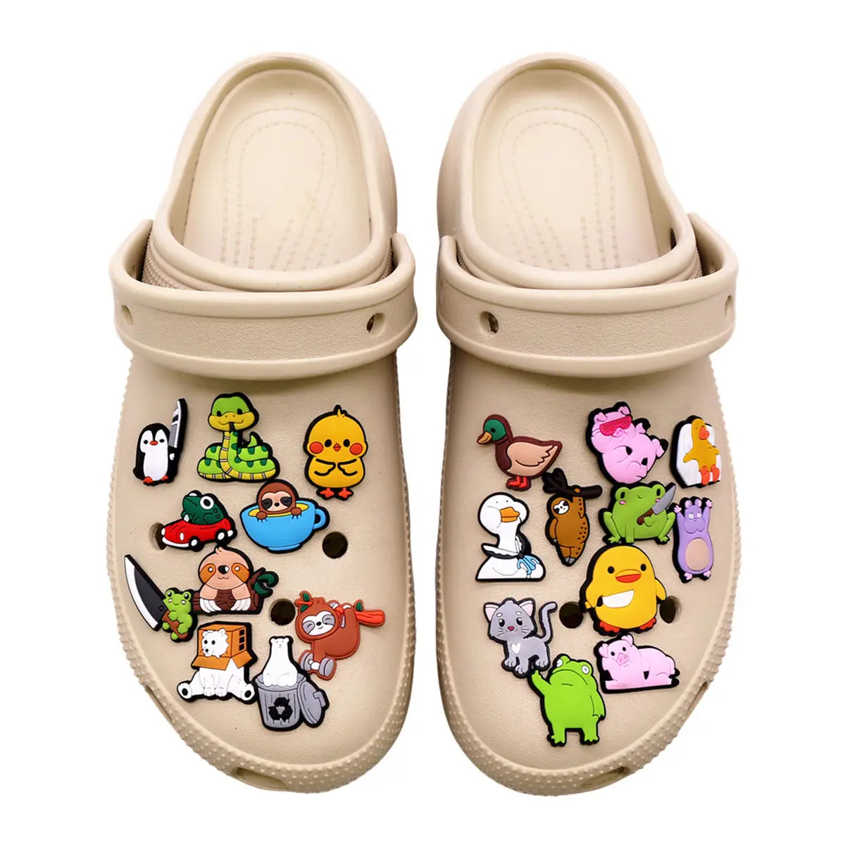 1PC Cartoon Animal Shoe Charm – Cute PVC Clog Pins with Duck, Penguin, Frog, Bear & Pig Designs, Funny Shoe Decorations