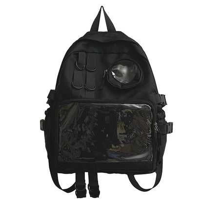 Mochila Ita Kawaii Estilo Collage – Mochila Escolar Transparente con Bolsillo en Forma de Corazón para Adolescentes, Mochila de Moda Japonesa JK, Mochila para Laptop para Mujeres, Bolso de Hombro para Estudiantes Estilo Harajuku 2024