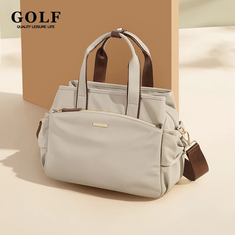 GOLF Women's Nylon Bucket Handbag Apricot Shoulder Crossbody Bag with Top Handle Large Capacity