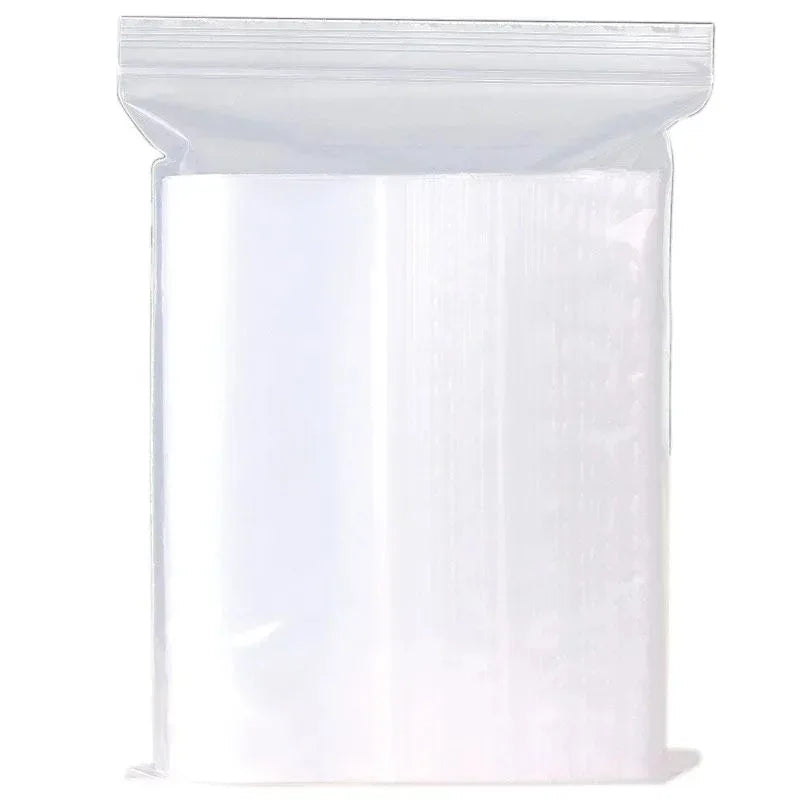 100/200 bolsas transparentes con cierre de cremallera – Bolsas de plástico gruesas resellables para alimentos, joyas, organización de cocina, almacenamiento de artículos pequeños y suministros de embalaje