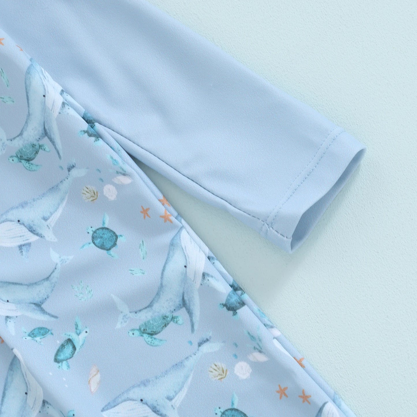 Toddler Baby Boy Whale Print Swimwear Set – Long Sleeve Rash Guard Swimsuit with Sun Hat, Infant UV Protective Beachwear for Swimming, Pool, Summer Vacation & Outdoor Activities