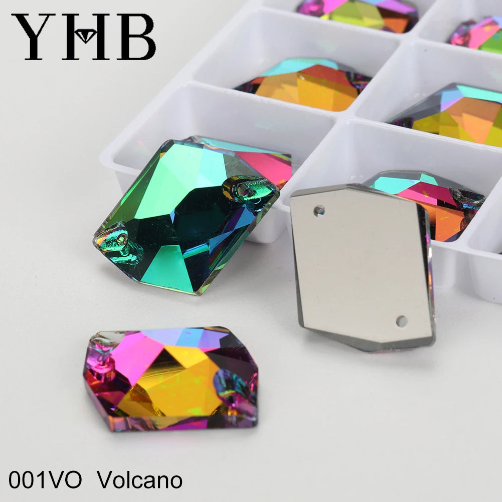 Strass à coudre YHB Cosmic AB Moonlight – Pierres plates en cristal de verre pour la décoration de vêtements et de sacs