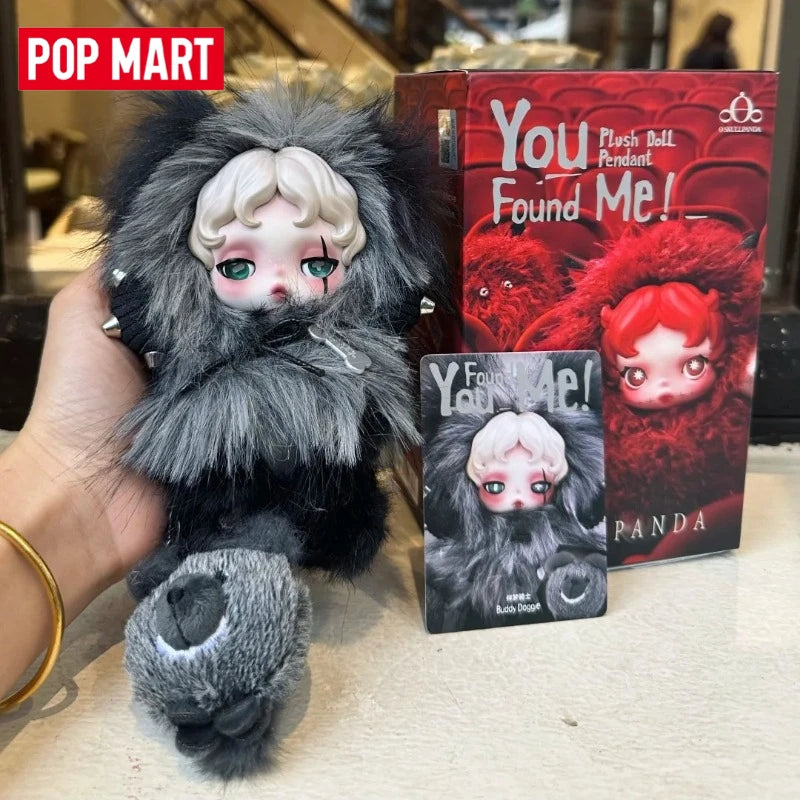 POP MART SKULLPANDA You Found Me! Pendentif Peluche Blind Box – Figurine de Collection en Vinyle, Cadeau Mignon d'Halloween et de Noël