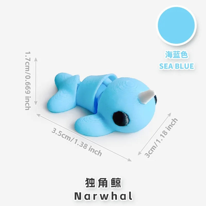 10/50 unidades de figuras de mini animales impresas en 3D – Modelos de simulación de dibujos animados móviles, juguetes coleccionables bonitos, decoración de escritorio y set de regalo de cumpleaños