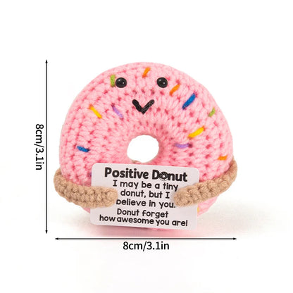 Poupée à énergie positive tissée à la main – Figurine en crochet de légumes et d'animaux avec carte de câlins, cadeau de festival fait à la main et artisanat de décoration intérieure créatif