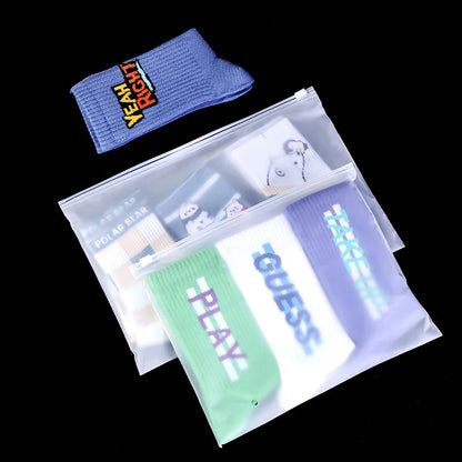 Matte Frosted Zipper Packaging Bags for Clothing, Shirts, Socks, Storage & Shipping – Reusable Plastic Pouches