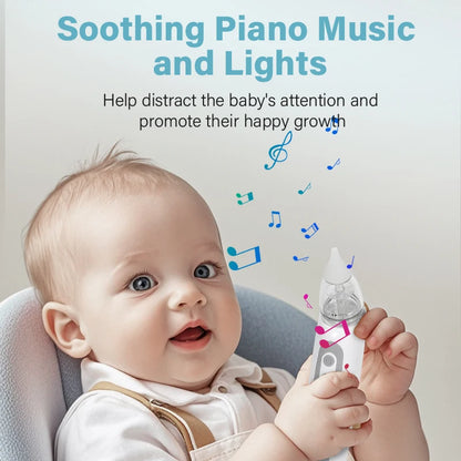 Electric Baby Nasal Aspirator – Automatic Nose Cleaner for Newborns & Toddlers with 3 Soft Silicone Tips, Gentle Suction & Music Function