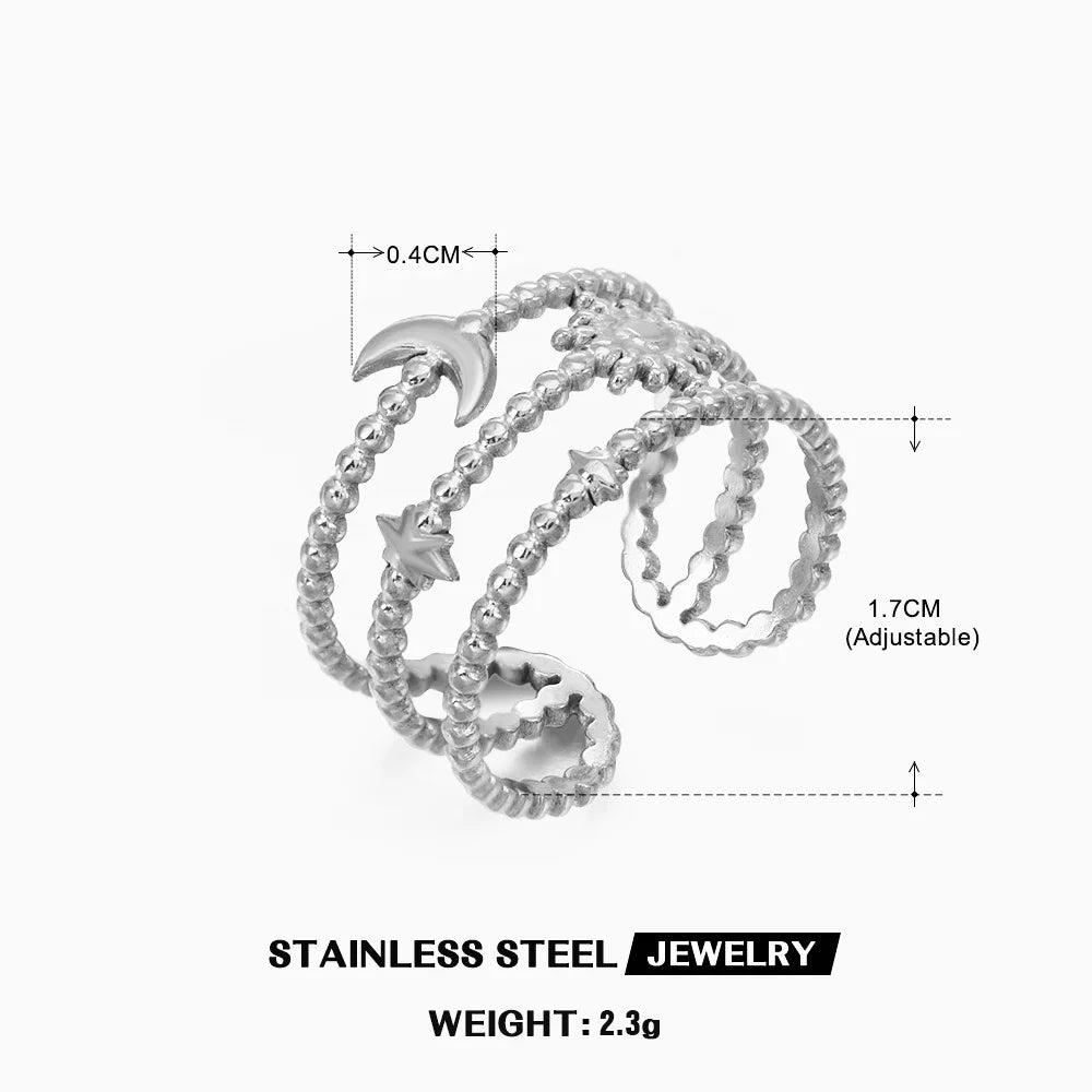 Gold Stainless Steel Heart Ring – Waterproof Hollow Heart Finger Ring for Women | Minimalist Fashion Jewelry Gift