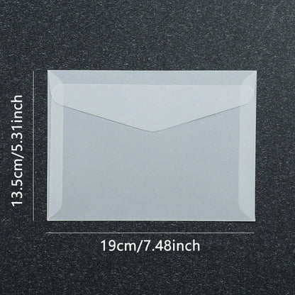 Lot de 50 enveloppes vierges translucides pour invitations, cartes postales, cartes de mariage, courriers professionnels et cartes cadeaux