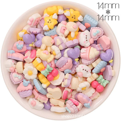 30/300pcs Mini Breloques en Résine Bonbon Fleur Amour – Mignons Accessoires de Bricolage pour Nail Art, Barrettes à Cheveux, Scrapbooking, Bijoux Faits Main et Projets Créatifs pour Enfants