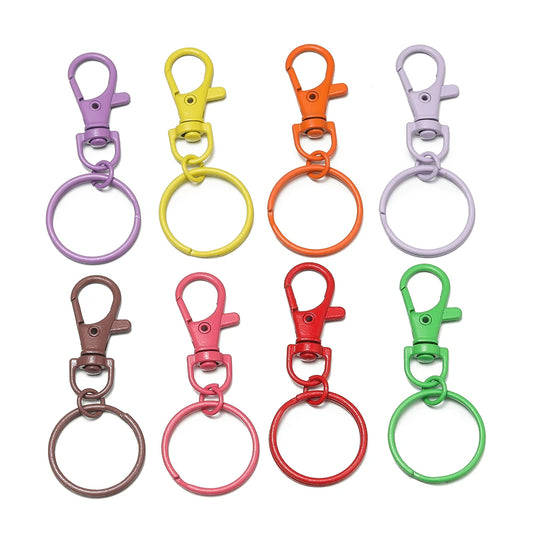 Ganchos Multicolores de 5 a 10 Piezas con Cierre de Langosta para Llavero y Hebillas Ajustables – Accesorios para Bricolaje de Llaveros, Dijes de Bolsos, Muñecas y Joyería
