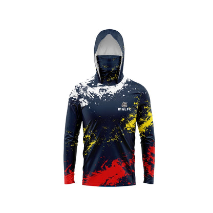 MALFC Men's Hooded Fishing Shirt – Long Sleeve UV Protection Performance Fishing Apparel for Outdoor Adventures