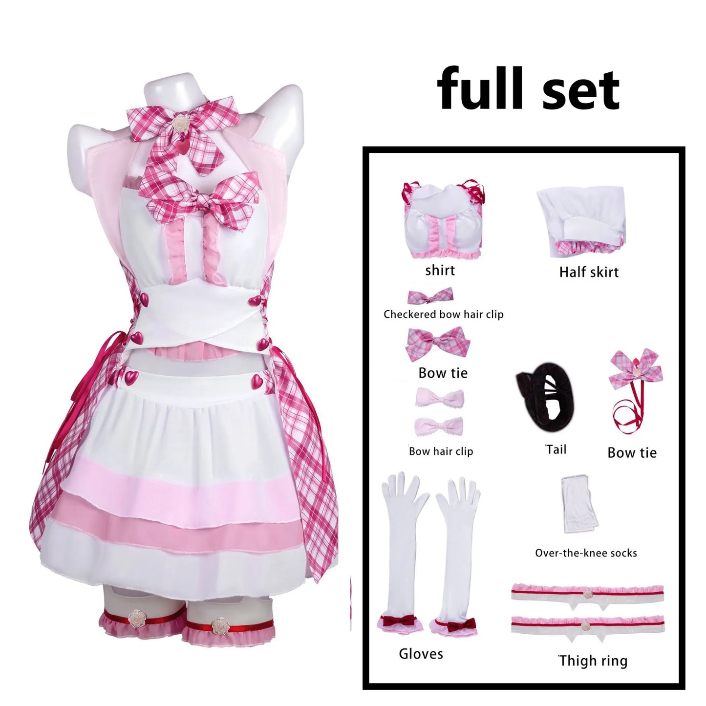 Chocola Catgirl Maid Cosplay Costume – Idol Halloween Dress (Anime Theatrical Outfit)