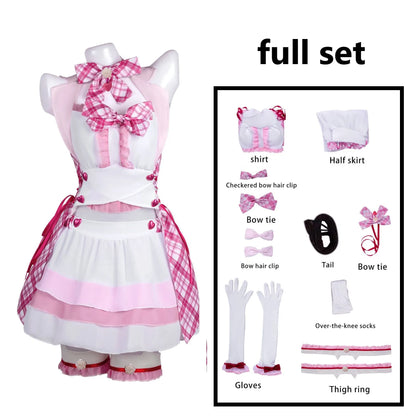 Chocola Catgirl Maid Cosplay Costume – Idol Halloween Dress (Anime Theatrical Outfit)