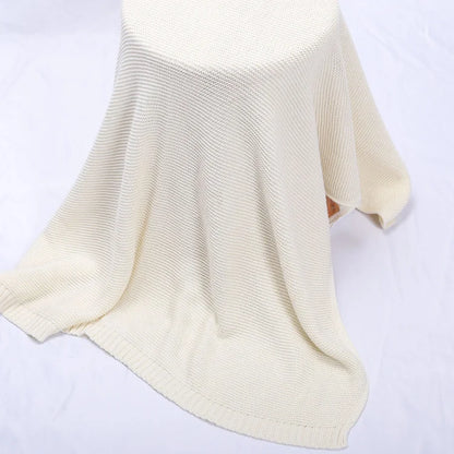 Personalized Baby Knitted Blanket – Custom Name Cotton Newborn Wrap for Winter Warmth & Comfort