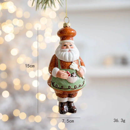 Christmas Plastic Hanging Ornaments – Old Man, Car & Bear Pendant Decorations for Christmas Tree, Family Party & Holiday Home Decor