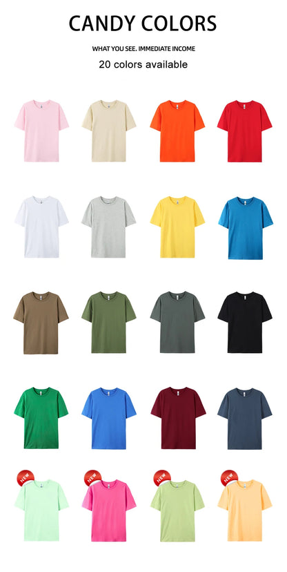 T-shirt Solide 100% Coton Femme Manches Courtes Col Rond Ample Décontracté Sportif Été Haut Blanc Noir
