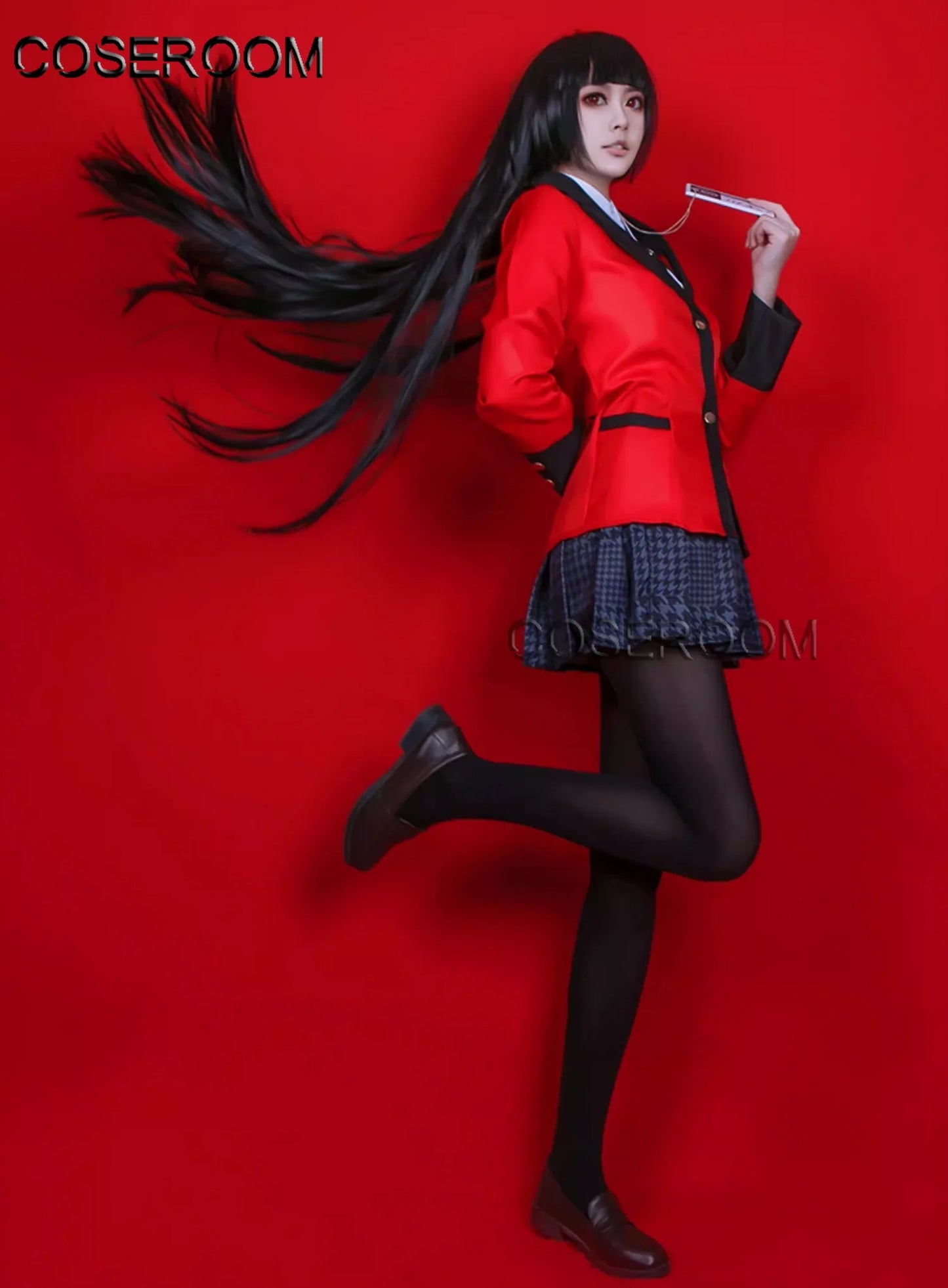 Anime Kakegurui Jabami Yumeko Cosplay Costume | School Uniform Dress Outfit for Carnival, Halloween & Comic Con Roleplay