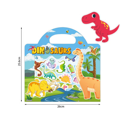 Kids Reusable Scene Sticker Book – DIY Cartoon Animal Puzzle Sticker Game, Early Learning Cognition Toy, Creative Educational Activity Gift for Children