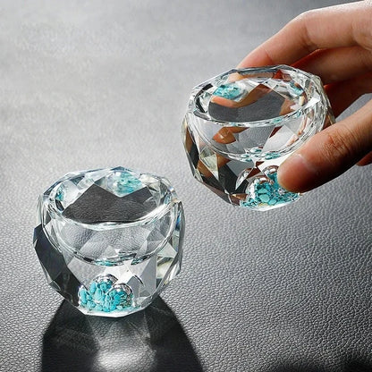 50ml Crystal Shot Glass, Diamond Faceted Double-Bottom Glass Cup, Elegant Whiskey Liquor Glass, Mini Espresso and Tea Cup, Luxury Bar Drinkware