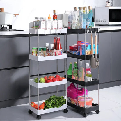 Slim Rolling Storage Trolley – Multi-Layer Bathroom, Kitchen & Living Room Organizer Shelf