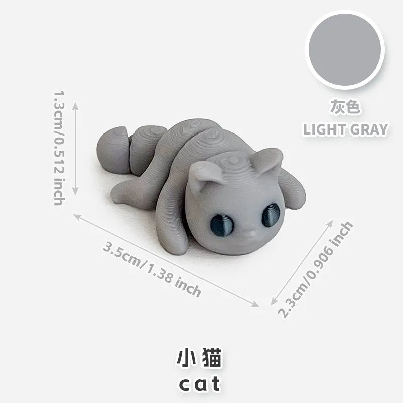 10/50 unidades de figuras de mini animales impresas en 3D – Modelos de simulación de dibujos animados móviles, juguetes coleccionables bonitos, decoración de escritorio y set de regalo de cumpleaños