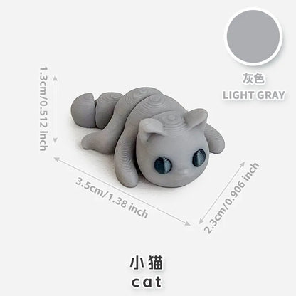 10/50 unidades de figuras de mini animales impresas en 3D – Modelos de simulación de dibujos animados móviles, juguetes coleccionables bonitos, decoración de escritorio y set de regalo de cumpleaños