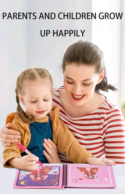 Magic Water Drawing Book – Reusable Montessori Coloring Book for Sensory Learning & Early Education