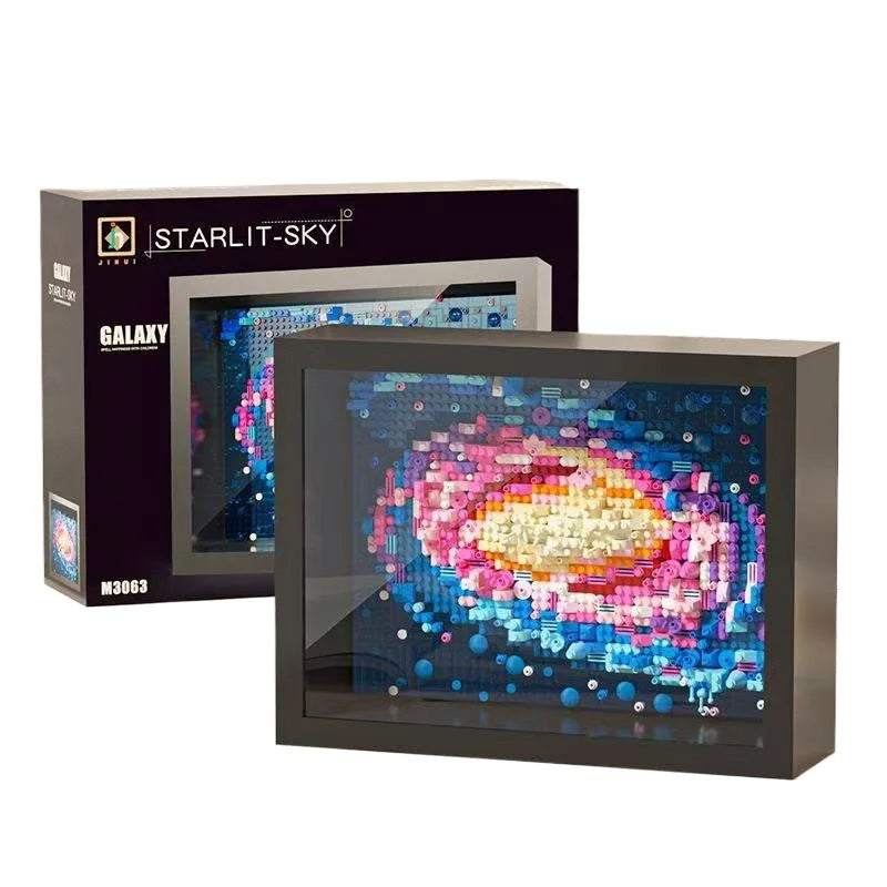 3D Diamond Building Block Art Set with Display Box – Van Gogh Sunflowers, The Starry Night & Great Wave Inspired Model, Kids' Gift