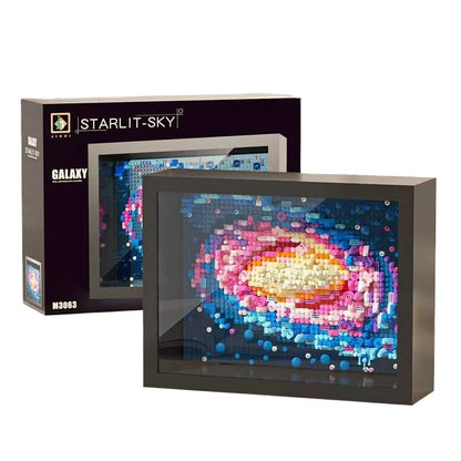 3D Diamond Building Block Art Set with Display Box – Van Gogh Sunflowers, The Starry Night & Great Wave Inspired Model, Kids' Gift
