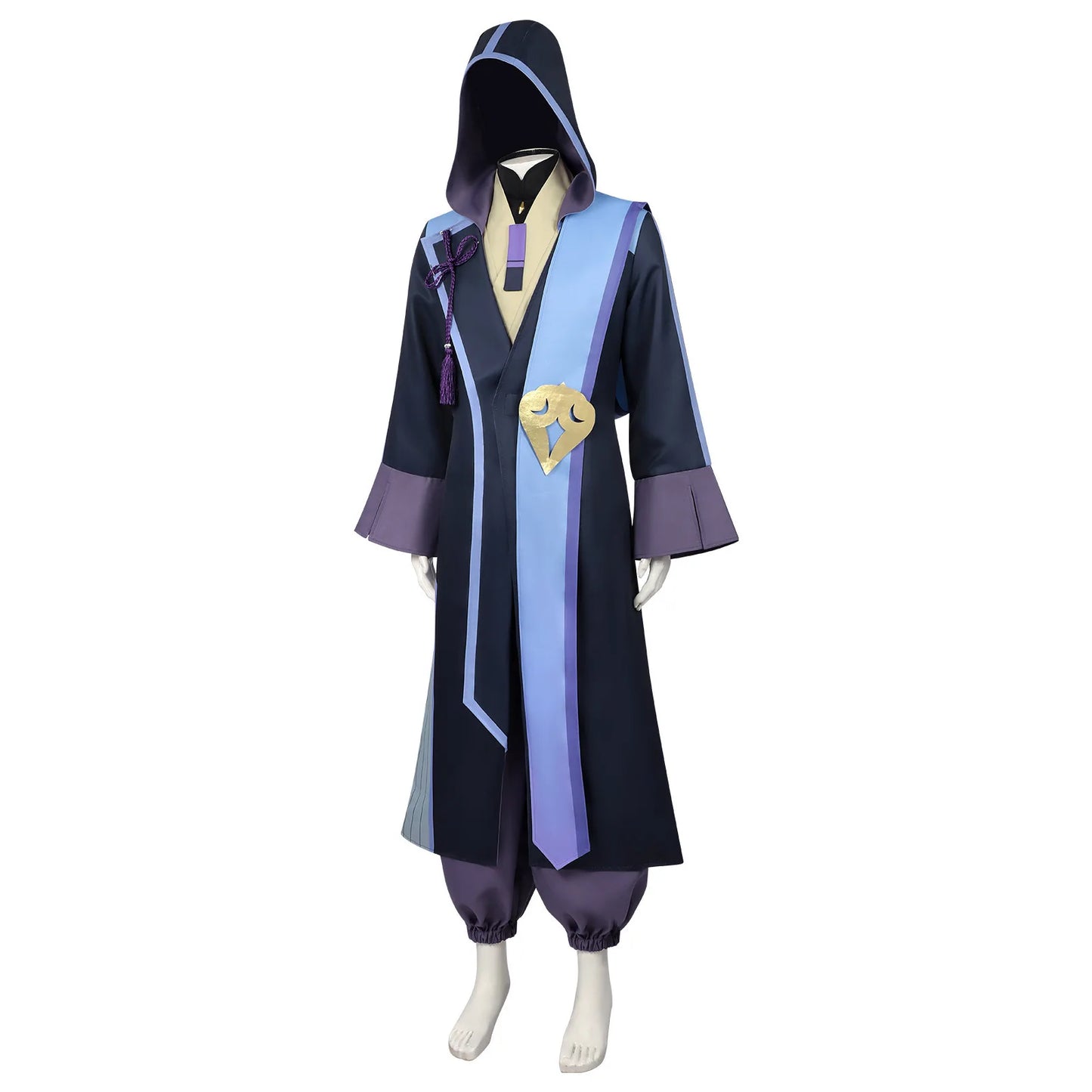Cosmic Princess Kaguya Inspired Cosplay Costume – Cyberpunk Priest Uniform Full Set for Men Halloween, Carnival & Party Roleplay