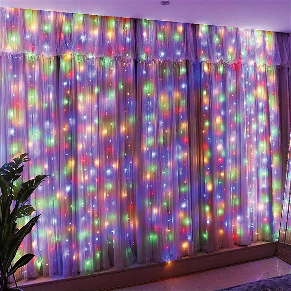 Luces USB LED de Cortina – 8 Modos de Iluminación con Control Remoto para Decoración de Dormitorio, Boda, Festividades y Hogar (3M/6M)