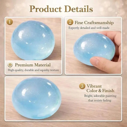 Blue Coconut Oil Squishy Ball – Soft Transparent Quick-Rebound Squeeze Toy, Slow Rising Stress Relief Maltose Squishy Fidget Toy