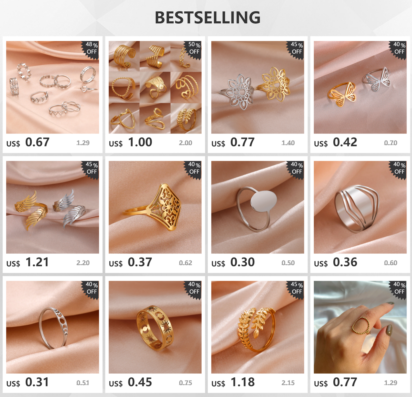 Bague Skyrim en acier inoxydable cœur géométrique pour femme, réglable, ouverte, pour fête, esthétique