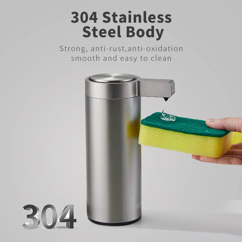 270ml Automatic Touchless Soap Dispenser – Smart Infrared Sensor Liquid Soap Dispenser with 304 Stainless Steel for Kitchen & Bathroom