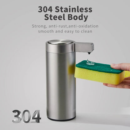 270ml Automatic Touchless Soap Dispenser – Smart Infrared Sensor Liquid Soap Dispenser with 304 Stainless Steel for Kitchen & Bathroom