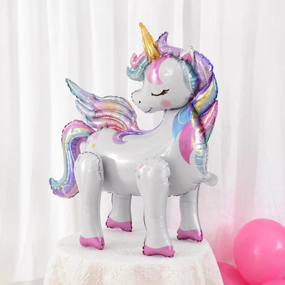 Large Standing Unicorn Foil Balloon – Kids' Unicorn Birthday Party Decoration, Cute Animal Balloon for Girls, Baby Shower & Party Favors