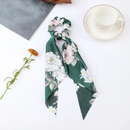 Korean Dots Scrunchie Hair Tie – Long Scarf Ponytail Elastic Hair Band for Women | Sweet Fashion Hair Accessories