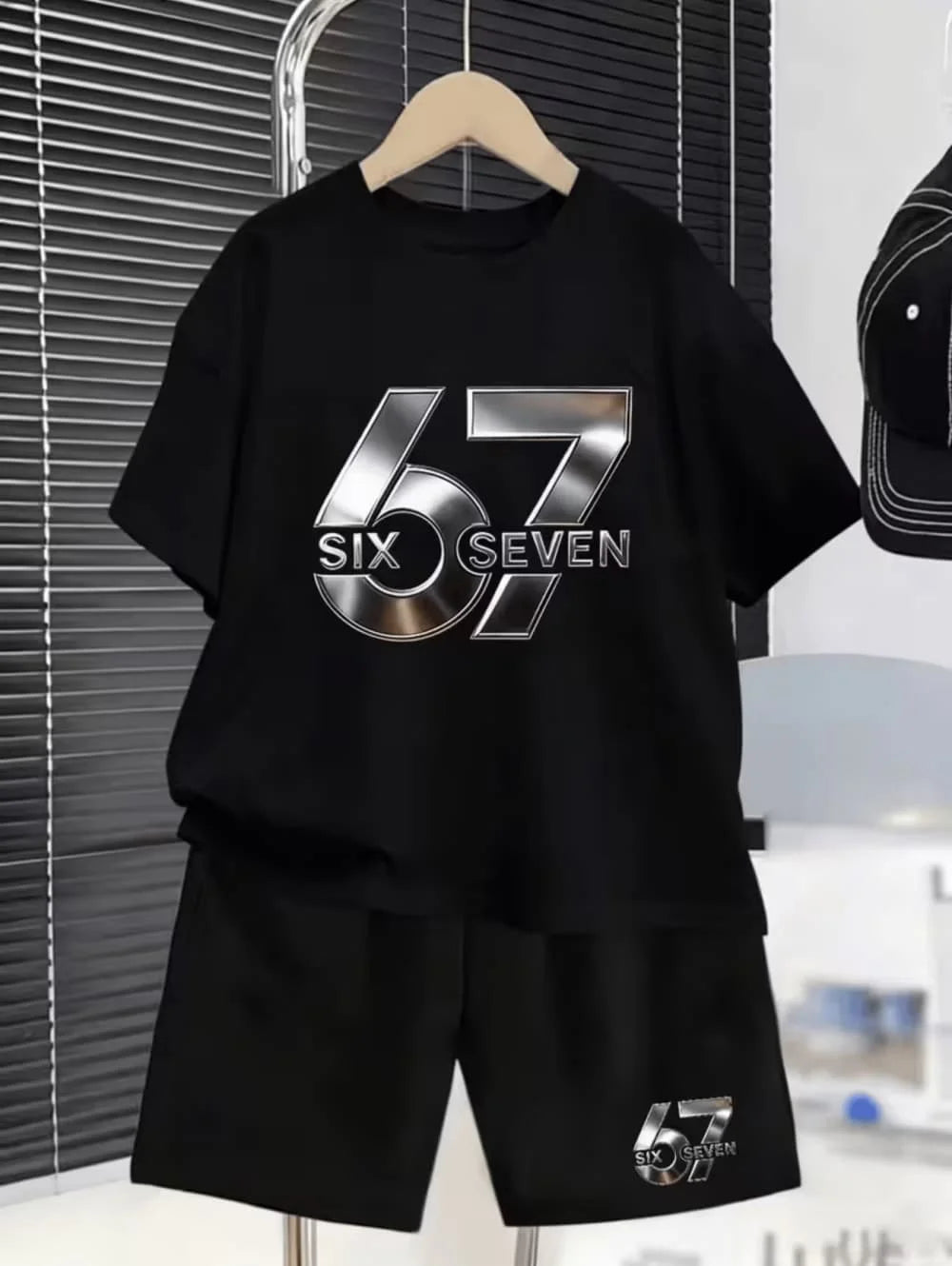Conjunto de camiseta y pantalones cortos divertidos con gráficos para niños, atuendo informal de verano de 2 piezas para niños.
