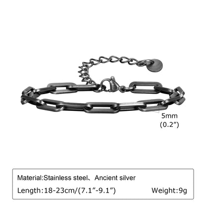 Vintage Byzantine Chain Bracelet – Stainless Steel Braided Link Wristband for Men & Boys | Retro Fashion Jewelry Gift for Father