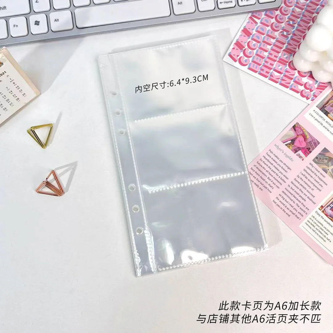 A6 Transparent File Holder Notebook – 6 Hole PVC Loose Leaf Binder Document Storage Pouch