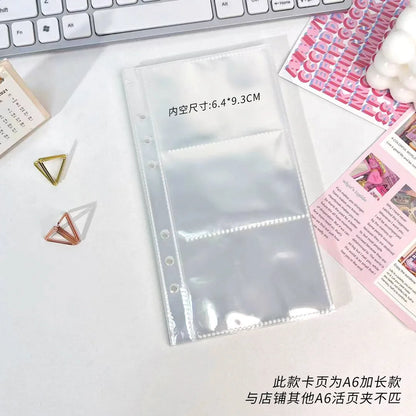 A6 Transparent File Holder Notebook – 6 Hole PVC Loose Leaf Binder Document Storage Pouch