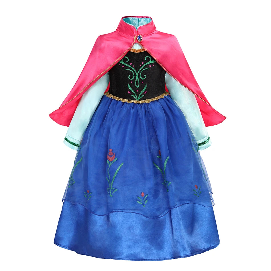 Girls’ Princess Cosplay Dress – Elsa, Anna & Rapunzel-Inspired Kids Costume for Halloween, Birthday Parties & Dress-Up Events