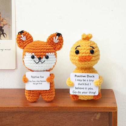 Poupée Pomme de Terre Énergétique Positive au Crochet – Figurine Mignonne en Tricot à Serrer, Artisanat Animalier Kawaii Fait Main au Crochet & Cadeau de Noël