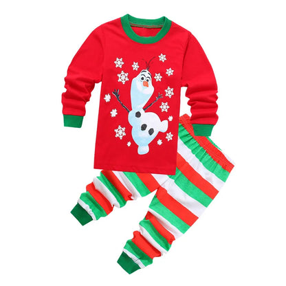 Little Maven Kids' Cotton Clothing Set – Boys & Girls Christmas T-Shirt Top & Pants Outfit for Autumn & Winter, 2-Piece Children's Clothes