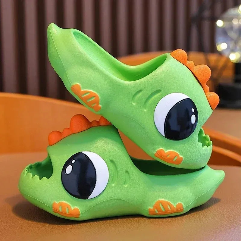 Kids Cartoon Dinosaur Flip Flops Non-Slip Beach Slippers for Boys & Girls (Ages 2–12)