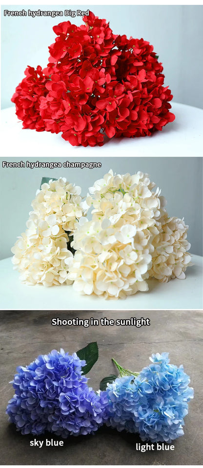 Bouquet d'Hortensias Artificiels à 5 Têtes – Fleurs Artificielles en Soie pour Décoration de Mariage, Arrangements de Fête, Décoration de Salon & Accessoires Floraux pour la Maison