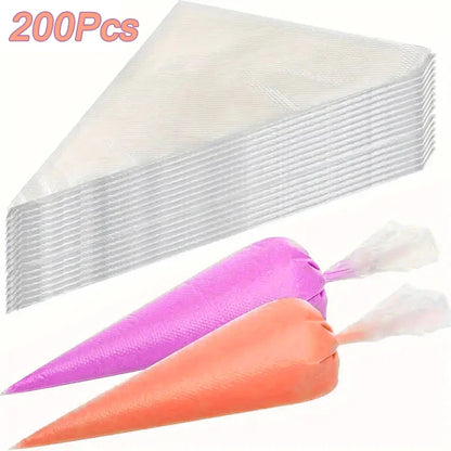 Disposable Piping Bags – Cake Decorating Pastry Bags, Cream Icing Frosting Tools, Cookie & Cupcake Baking Accessories, Kitchen Decorating Supplies 20-200pcs
