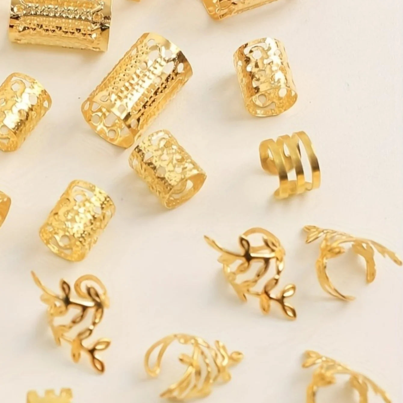 40/80PCS Anillos Huecos para el Pelo – Accesorios DIY de Joyería para Rastas para Mujeres y Niñas | Decoración para Trenzas y Peinados